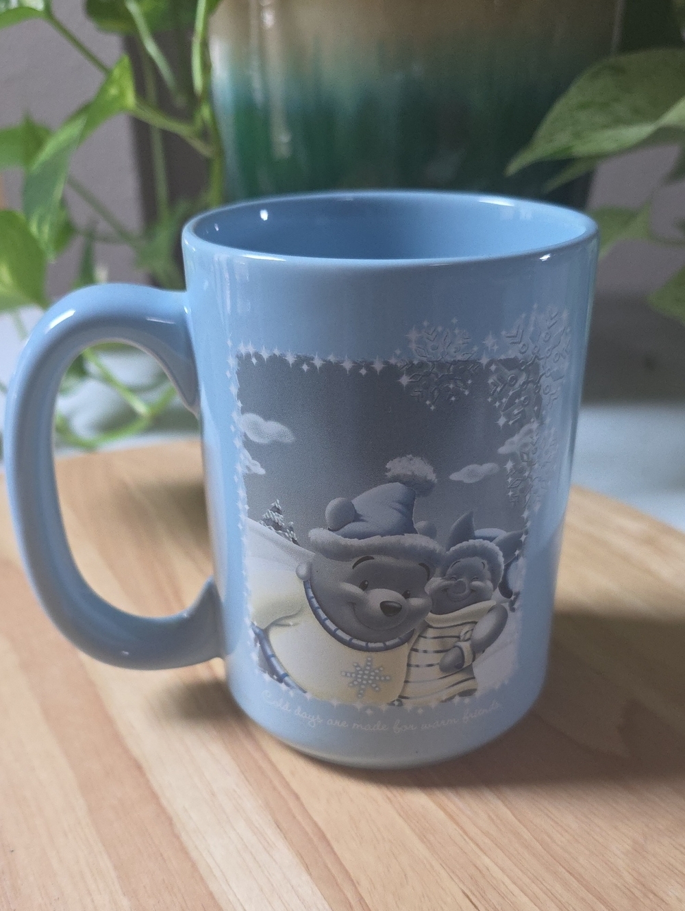 Vintage Disney Store Winnie the Pooh Piglet Winter Mug 2003 14 Oz